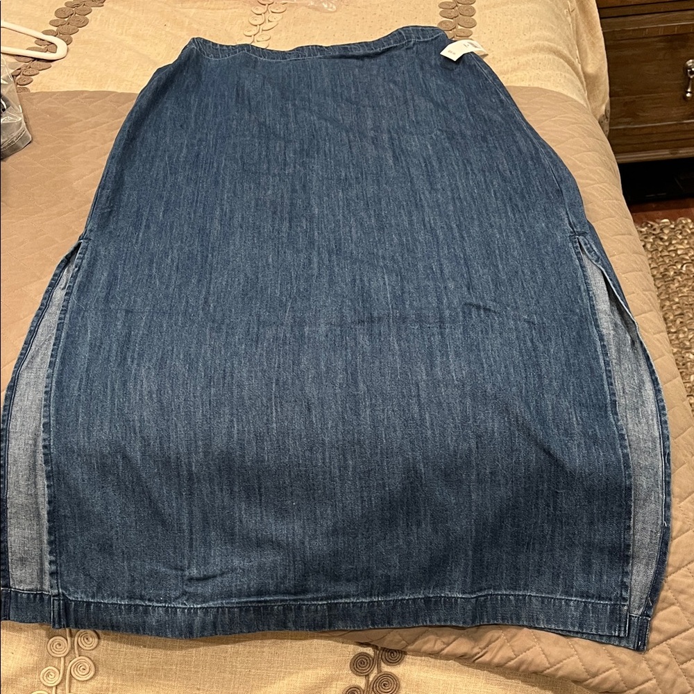 GAP Medium Indigo Denim Maxi Slip Skirt/NWT/S TALL - Picture 9 of 14